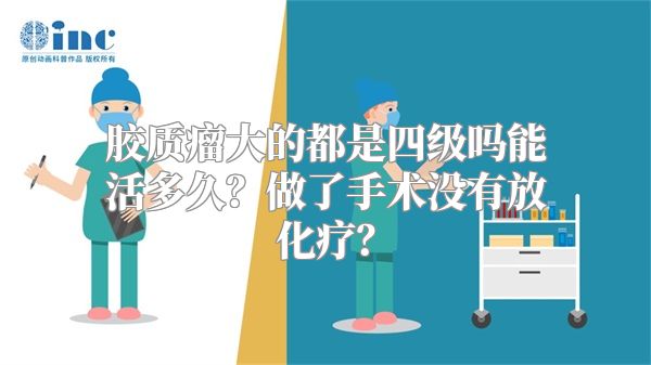 胶质瘤大的都是四级吗能活多久？做了手术没有放化疗？