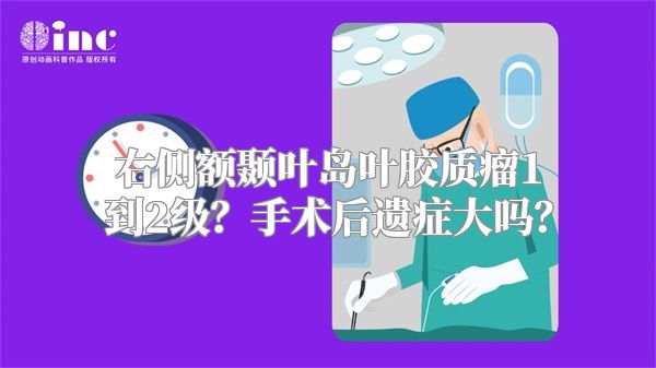 右侧额颞叶岛叶胶质瘤1到2级？手术后遗症大吗？