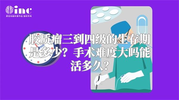 胶质瘤三到四级的生存期是多少？手术难度大吗能活多久？