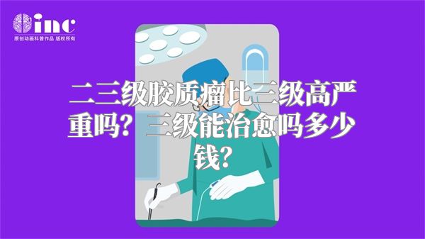 二三级胶质瘤比三级高严重吗？三级能治愈吗多少钱？