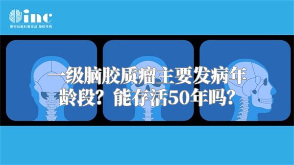 一级脑胶质瘤主要发病年龄段？能存活50年吗？