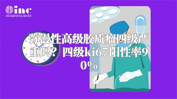 弥漫性高级胶质瘤四级严重吗？四级ki67阳性率90%