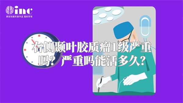 右侧颞叶胶质瘤1级严重吗？严重吗能活多久？