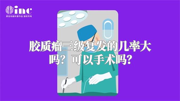 胶质瘤三级复发的几率大吗？可以手术吗？