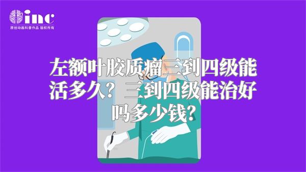 左额叶胶质瘤三到四级能活多久？三到四级能治好吗多少钱？