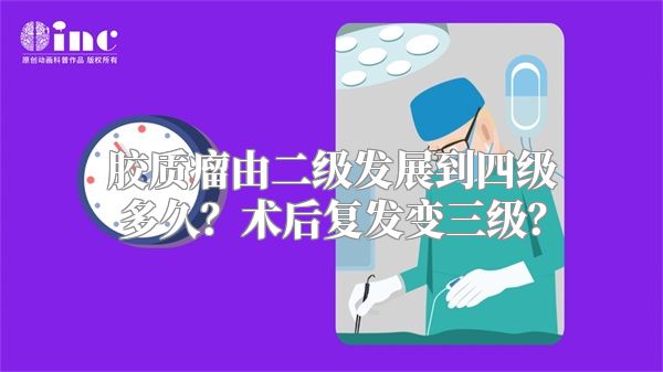 胶质瘤由二级发展到四级多久？术后复发变三级？