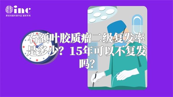 右额叶胶质瘤二级复发率是多少？15年可以不复发吗？