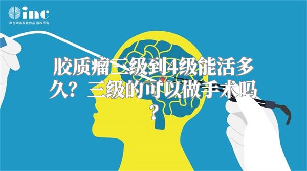 胶质瘤三级到4级能活多久？三级的可以做手术吗？