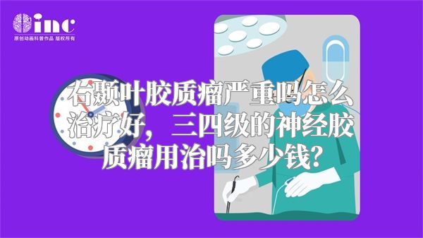 右颞叶胶质瘤严重吗怎么治疗好，三四级的神经胶质瘤用治吗多少钱？