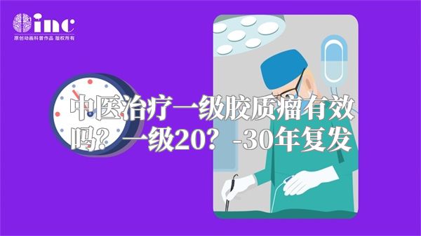 中医治疗一级胶质瘤有效吗？一级20？-30年复发