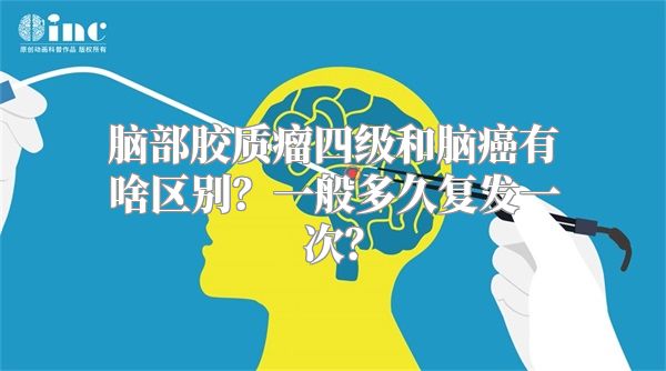 脑部胶质瘤四级和脑癌有啥区别？一般多久复发一次？