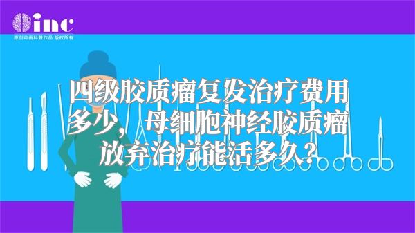 四级胶质瘤复发治疗费用多少，母细胞神经胶质瘤放弃治疗能活多久？