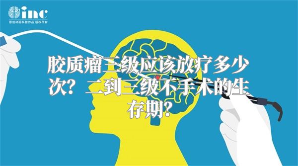 胶质瘤三级应该放疗多少次？二到三级不手术的生存期？