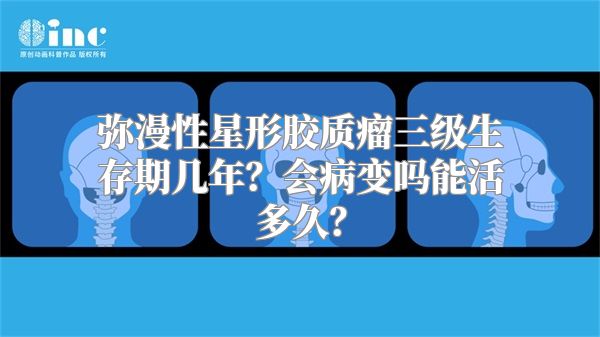 弥漫性星形胶质瘤三级生存期几年？会病变吗能活多久？