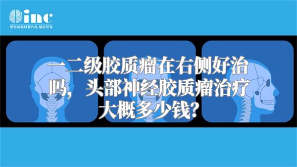 一二级胶质瘤在右侧好治吗，头部神经胶质瘤治疗大概多少钱？