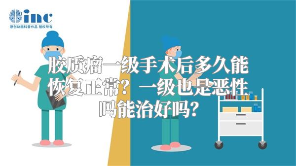 胶质瘤一级手术后多久能恢复正常？一级也是恶性吗能治好吗？