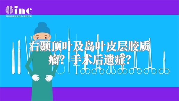 右颞顶叶及岛叶皮层胶质瘤？手术后遗症？