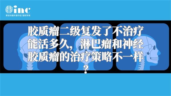 胶质瘤二级复发了不治疗能活多久，淋巴瘤和神经胶质瘤的治疗策略不一样？