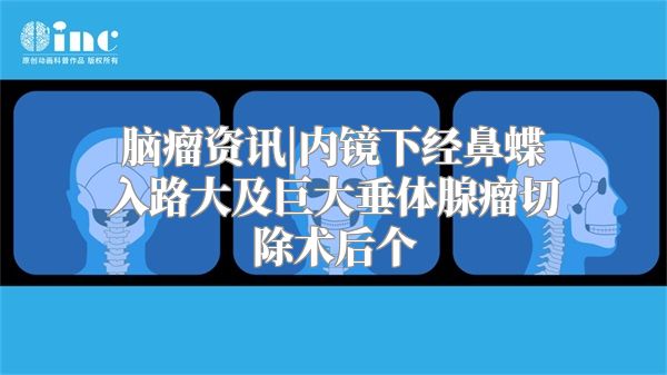 脑瘤资讯|内镜下经鼻蝶入路大及巨大垂体腺瘤切除术后个