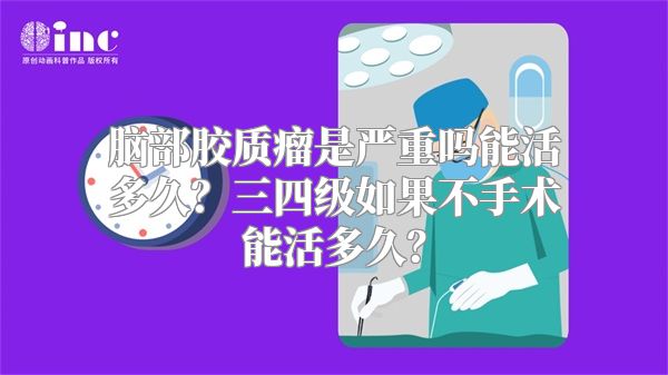 脑部胶质瘤是严重吗能活多久？三四级如果不手术能活多久？