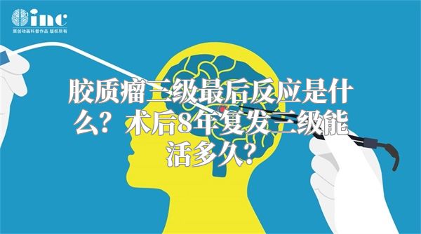 胶质瘤三级最后反应是什么？术后8年复发三级能活多久？