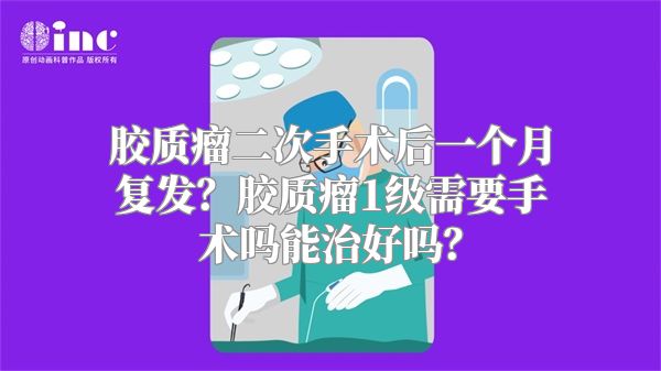 胶质瘤二次手术后一个月复发？胶质瘤1级需要手术吗能治好吗？