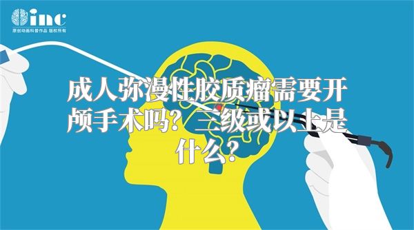 成人弥漫性胶质瘤需要开颅手术吗？三级或以上是什么？