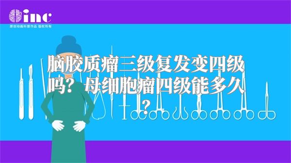 脑胶质瘤三级复发变四级吗？母细胞瘤四级能多久？