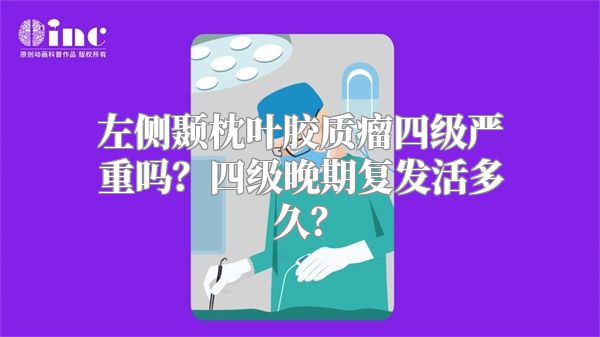 左侧颞枕叶胶质瘤四级严重吗？四级晚期复发活多久？