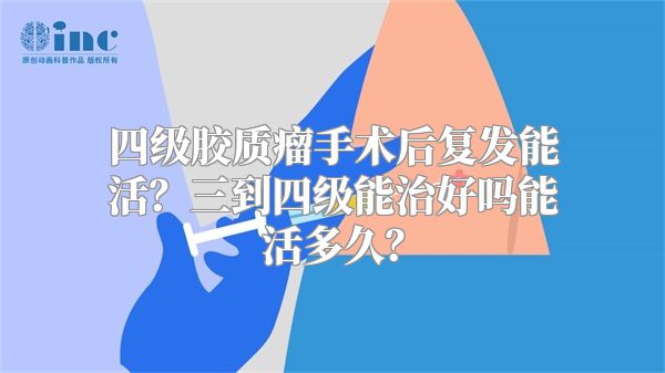 四级胶质瘤手术后复发能活？三到四级能治好吗能活多久？