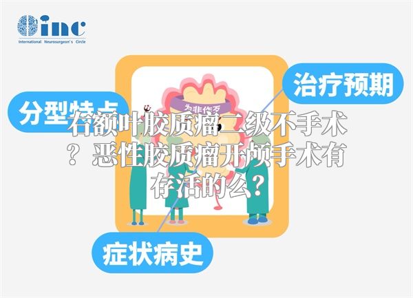 右额叶胶质瘤二级不手术？恶性胶质瘤开颅手术有存活的么？