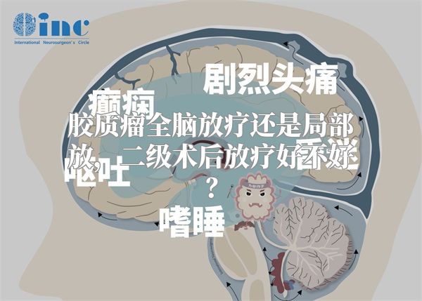 胶质瘤全脑放疗还是局部放，二级术后放疗好不好？