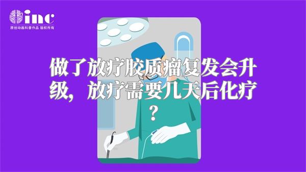 做了放疗胶质瘤复发会升级，放疗需要几天后化疗？