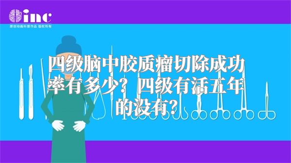 四级脑中胶质瘤切除成功率有多少？四级有活五年的没有？