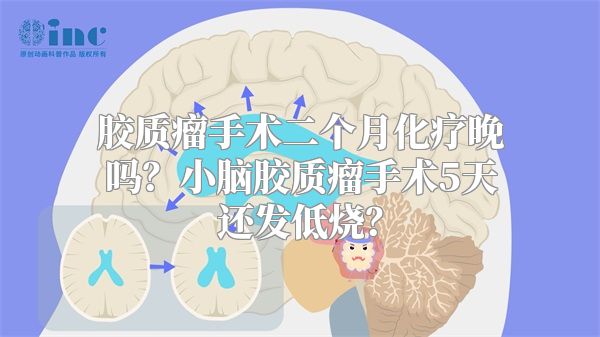 胶质瘤手术二个月化疗晚吗？小脑胶质瘤手术5天还发低烧？