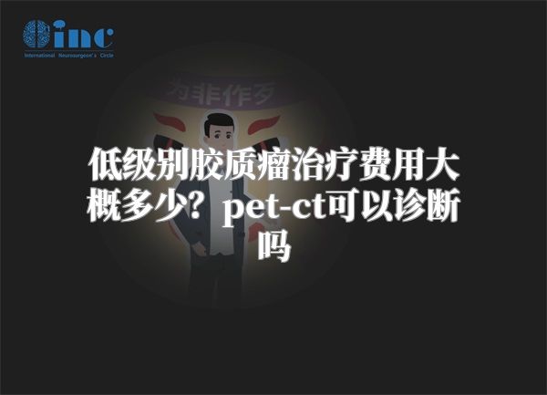 低级别胶质瘤治疗费用大概多少？pet-ct可以诊断吗