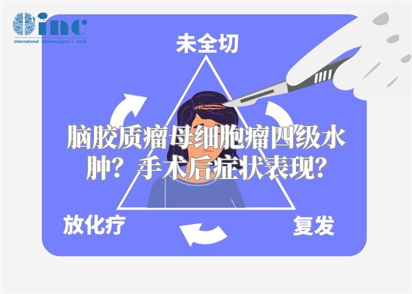 脑胶质瘤母细胞瘤四级水肿？手术后症状表现？