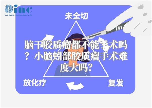 脑干胶质瘤都不能手术吗？小脑蚓部胶质瘤手术难度大吗？