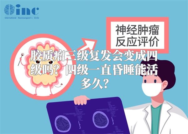 胶质瘤三级复发会变成四级吗？四级一直昏睡能活多久？