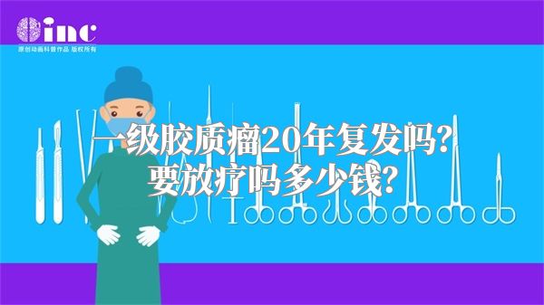 一级胶质瘤20年复发吗？要放疗吗多少钱？