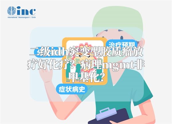 二级idh突变型胶质瘤放疗好化疗？病理mgmt非甲基化？