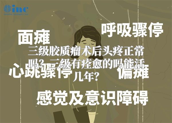 三级胶质瘤术后头疼正常吗？三级有痊愈的吗能活几年？