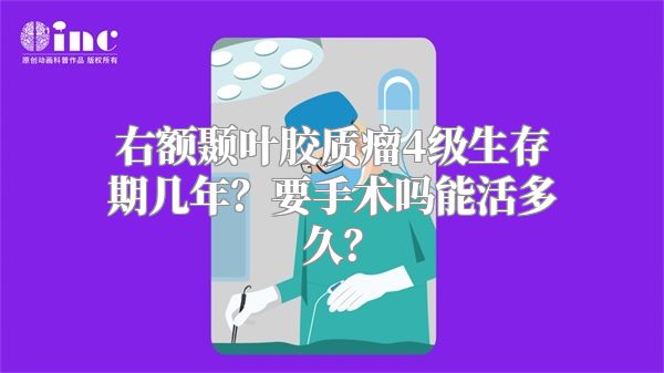 右额颞叶胶质瘤4级生存期几年？要手术吗能活多久？