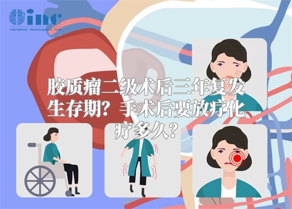 胶质瘤二级术后三年复发生存期？手术后要放疗化疗多久？