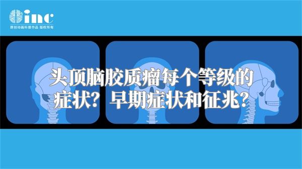 头顶脑胶质瘤每个等级的症状？早期症状和征兆？