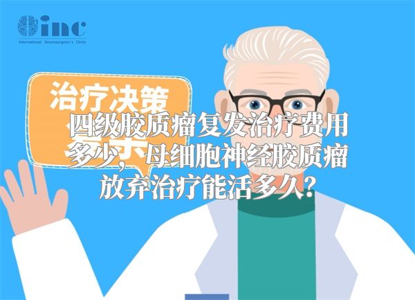 四级胶质瘤复发治疗费用多少，母细胞神经胶质瘤放弃治疗能活多久？