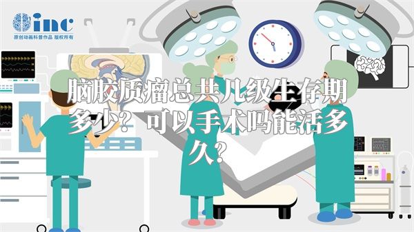 脑胶质瘤总共几级生存期多少？可以手术吗能活多久？