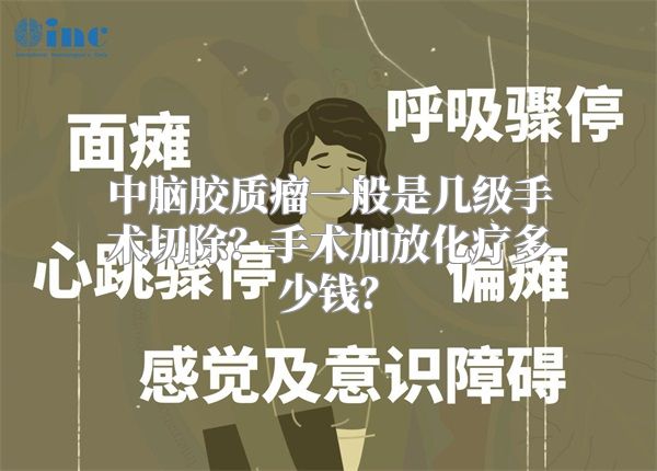 中脑胶质瘤一般是几级手术切除？手术加放化疗多少钱？