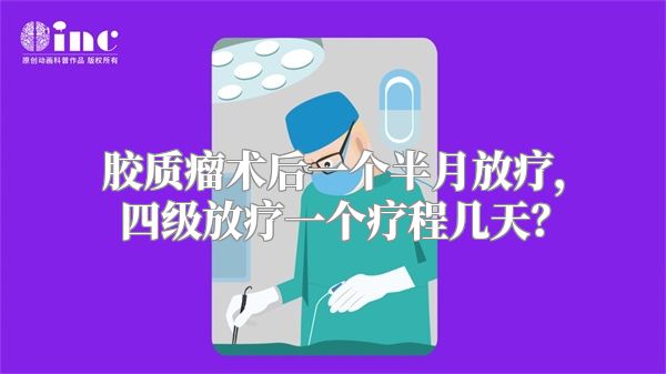 胶质瘤术后一个半月放疗，四级放疗一个疗程几天？