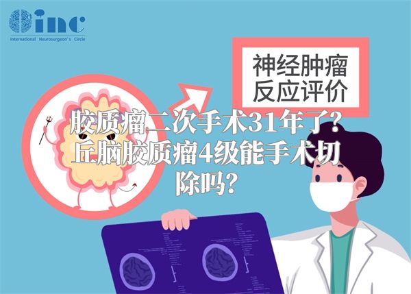 胶质瘤二次手术31年了？丘脑胶质瘤4级能手术切除吗？